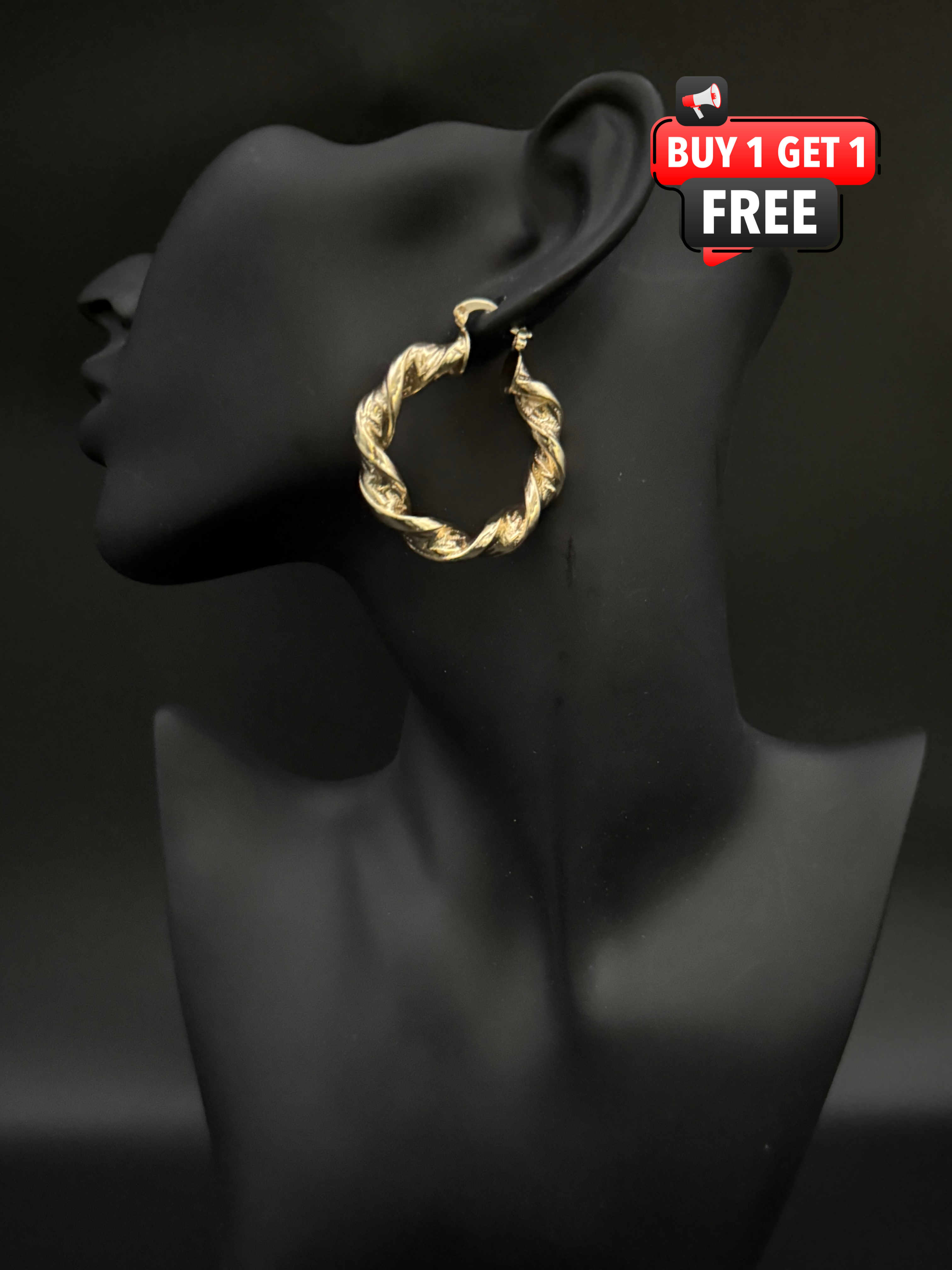 9ct Gold Filled Twist Hoop Earrings