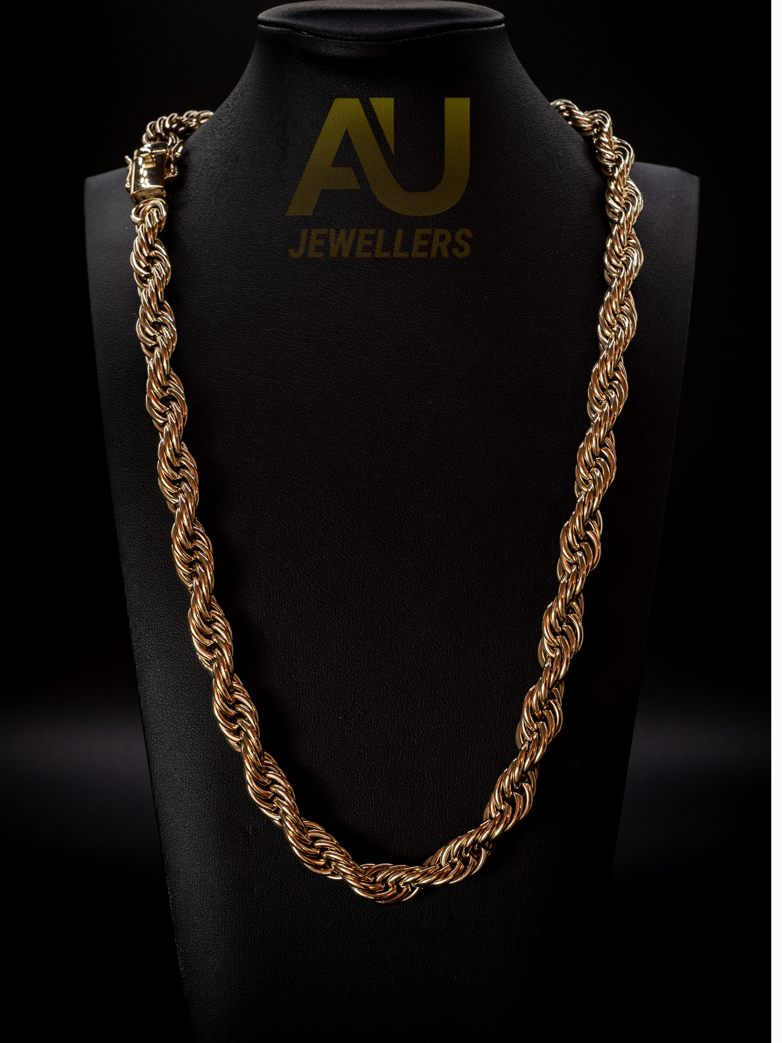 9ct Gold Filled Rope Chain With Cuban Clasp 10mm