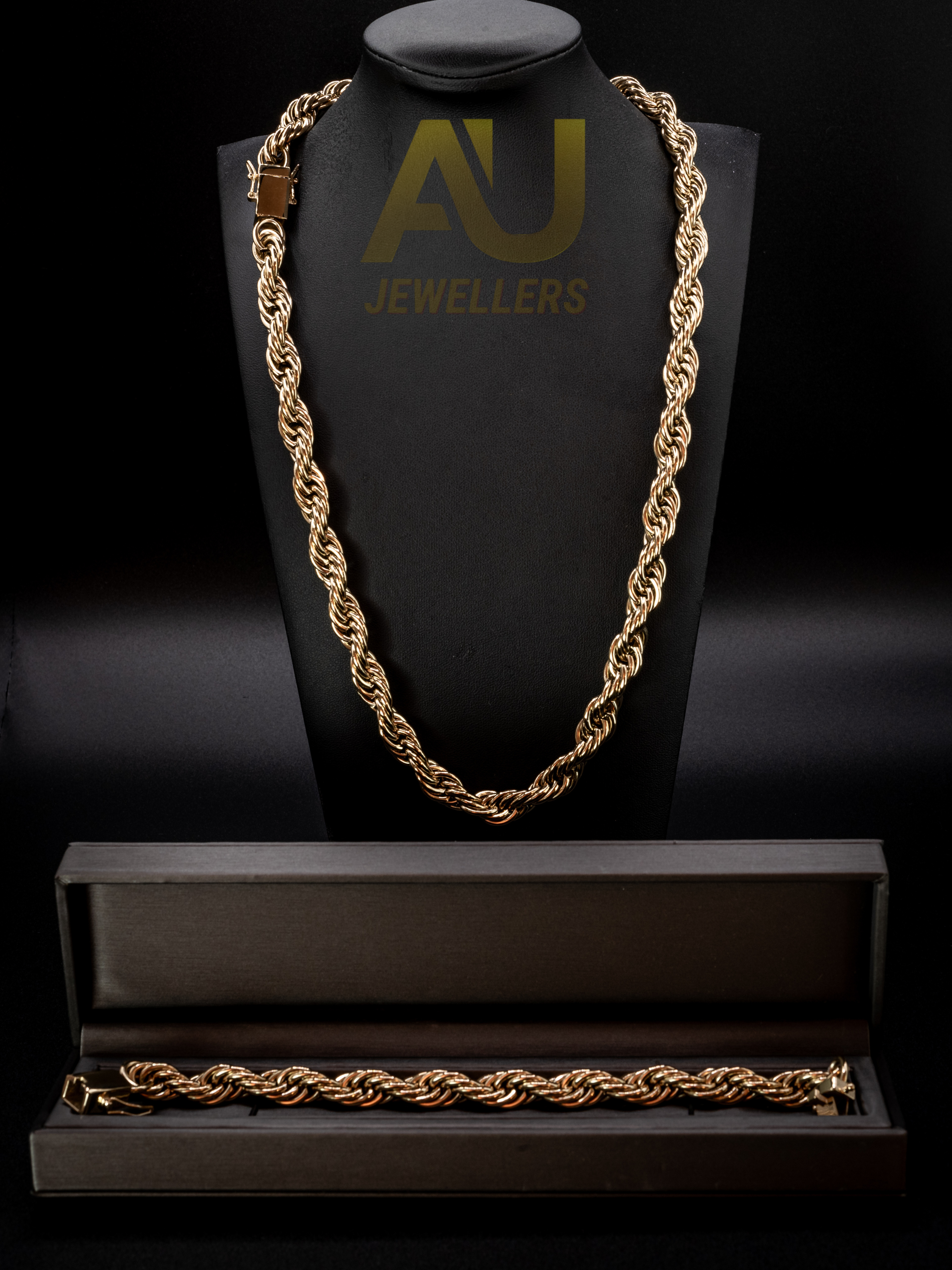 9ct Gold Filled Rope Set With Cuban Clasp 10mm