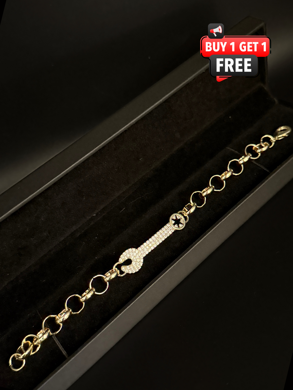 Kids Gold Filled Cz Spanner Belcher Bracelet