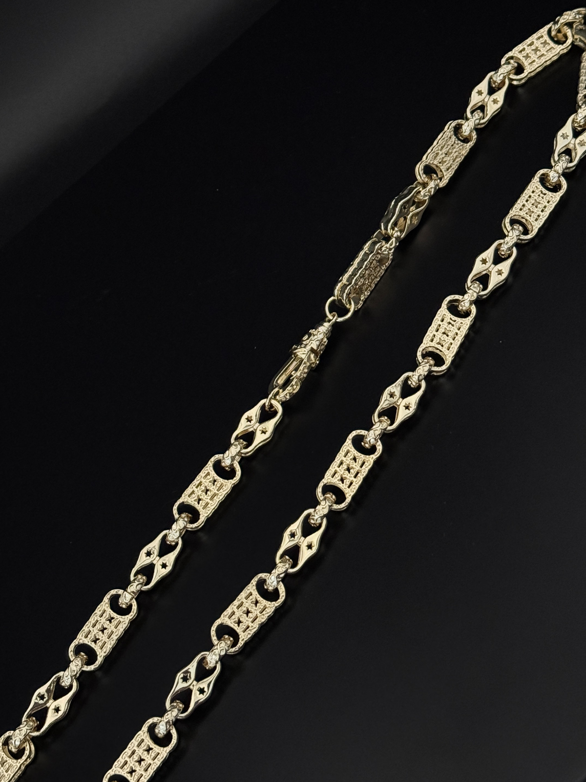 9ct Gold Filled Classic Stars & Bars Chain 9mm