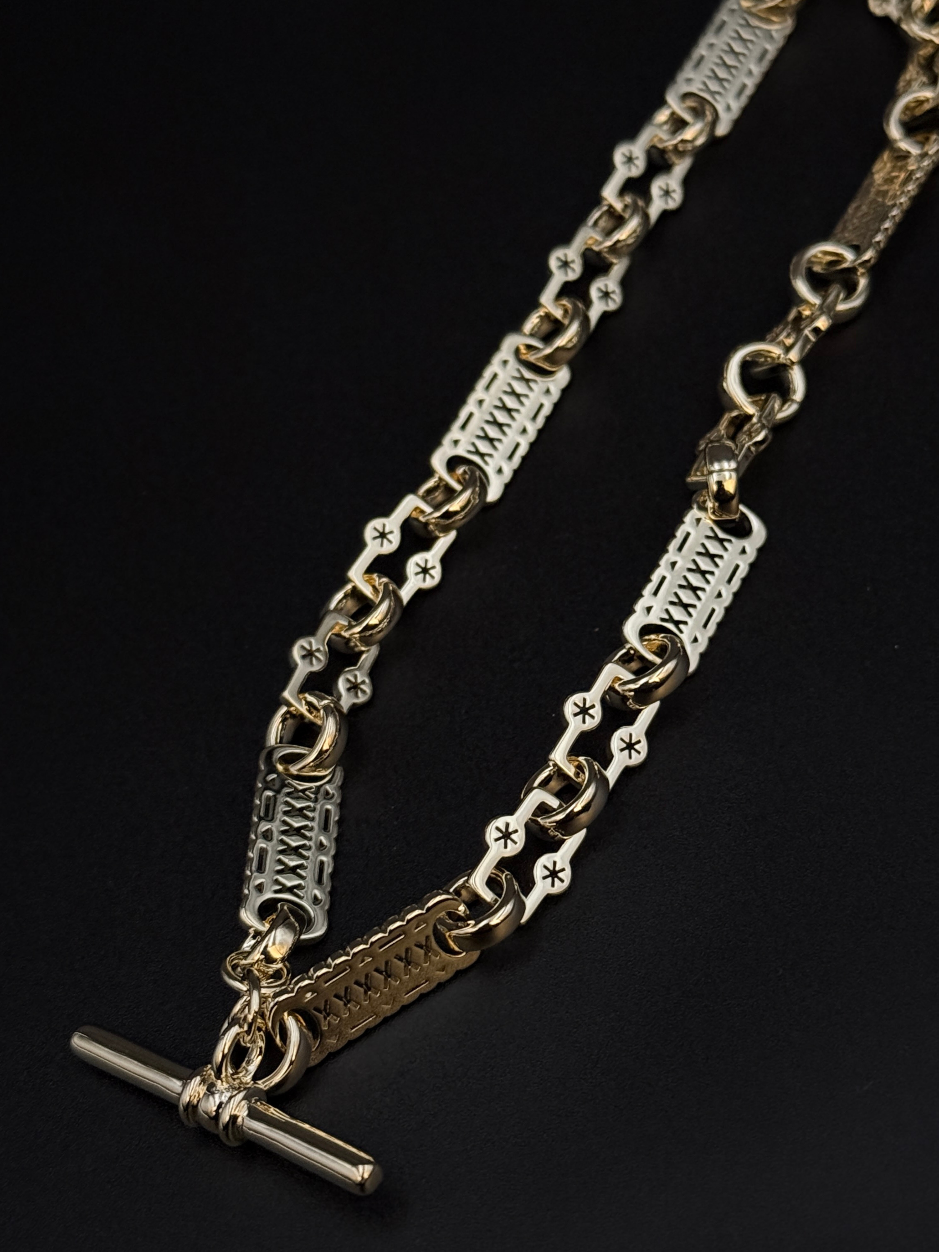 *NEW* 9ct Gold Filled Stars & Bars Necklace With T-Bar