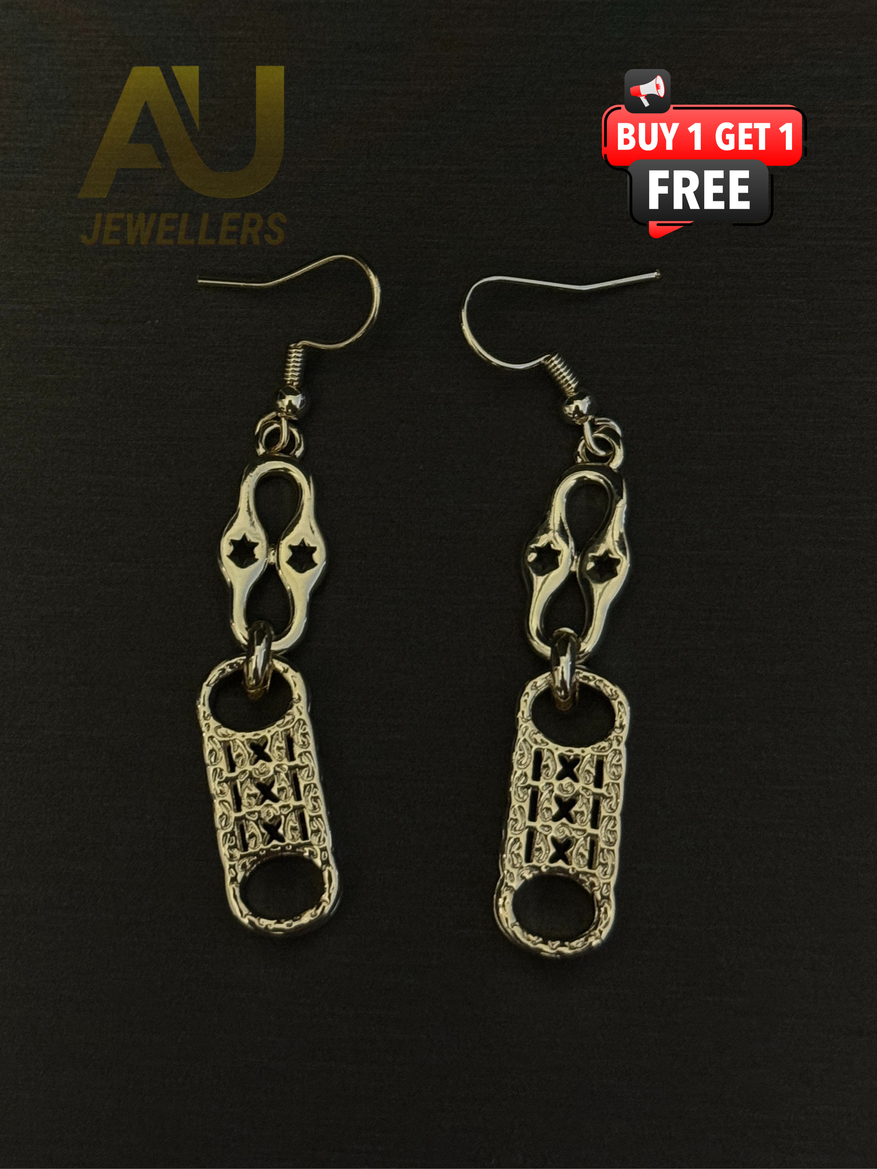 🎁 9ct Gold filled Stars & Bars Earrings (100% off)