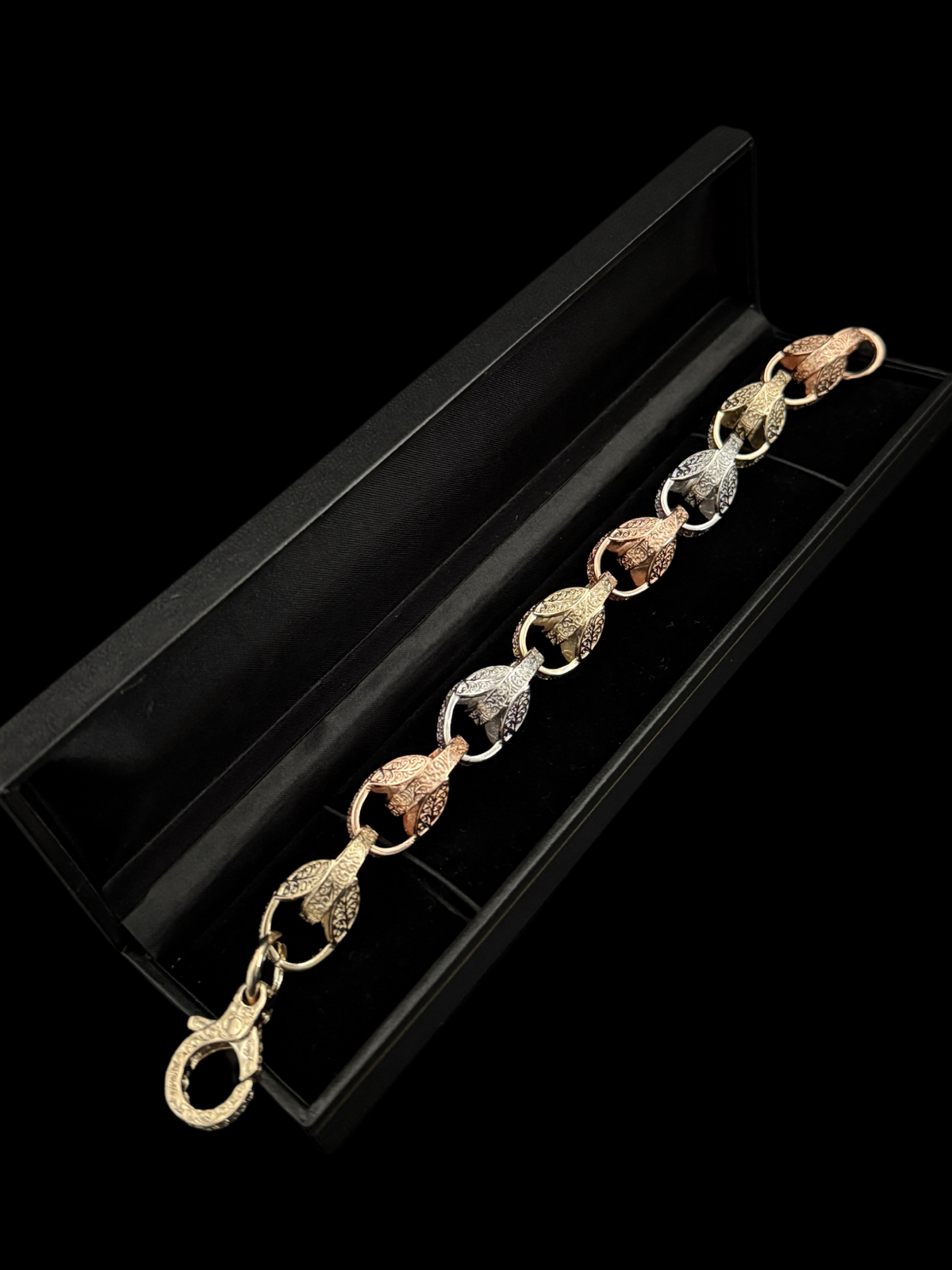 *NEW* 9ct Tri-Colour Gold Filled Tulip Bracelet 13mm