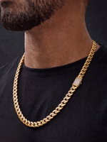 Gold Filled Cuban Chain 14mm -Diamond Clasp
