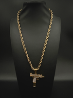 Gold Filled Mac-10 Pendant On A 6mm Rope Chain