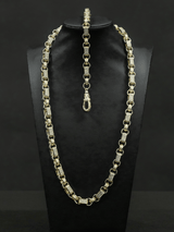 White Gold Filled Diamond Gypsy Link Belcher Set 10mm