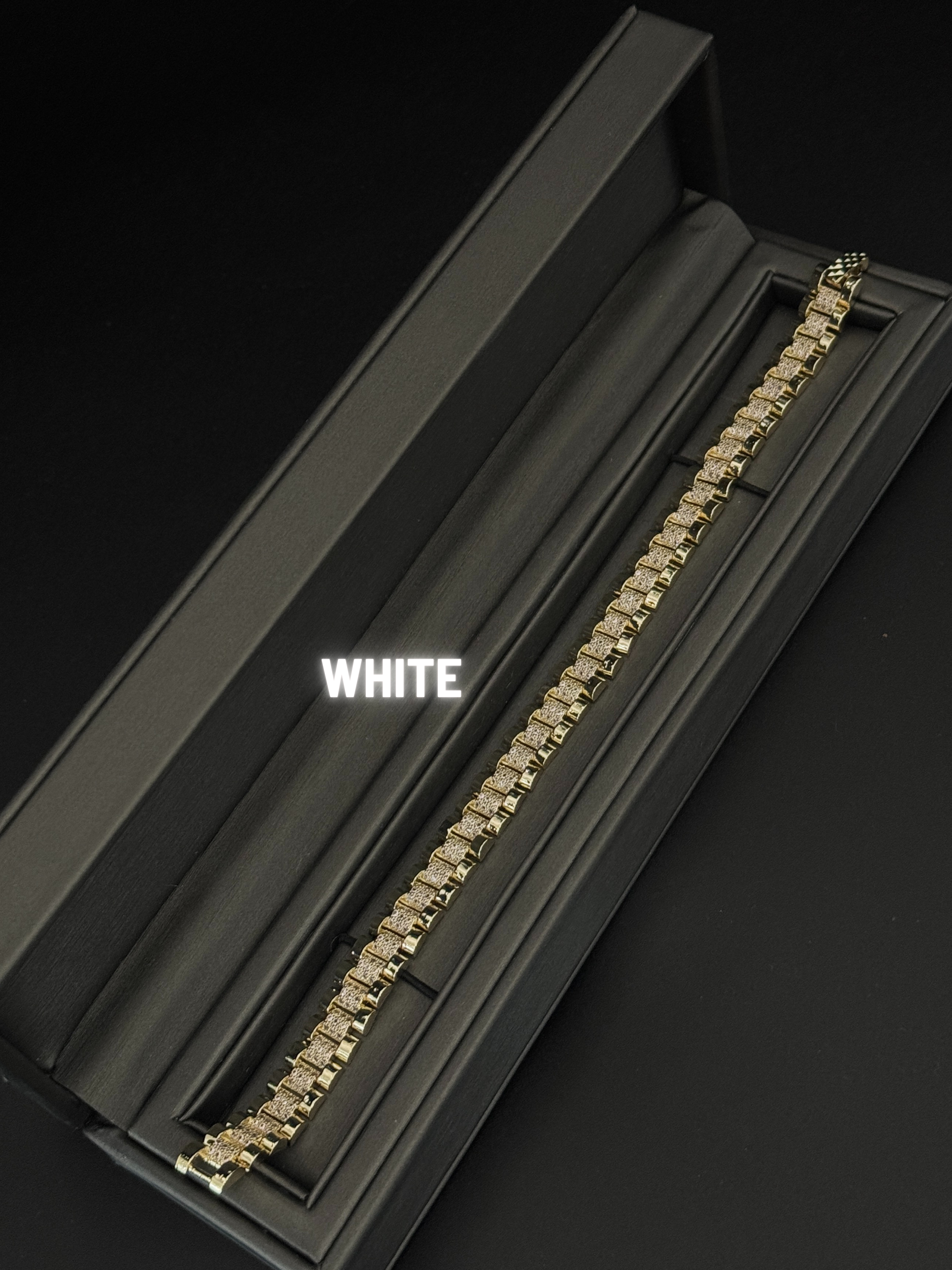 🎁 Gold Filled Diamond Presidential Bracelet 10mm - Multi-Colour (100% off)
