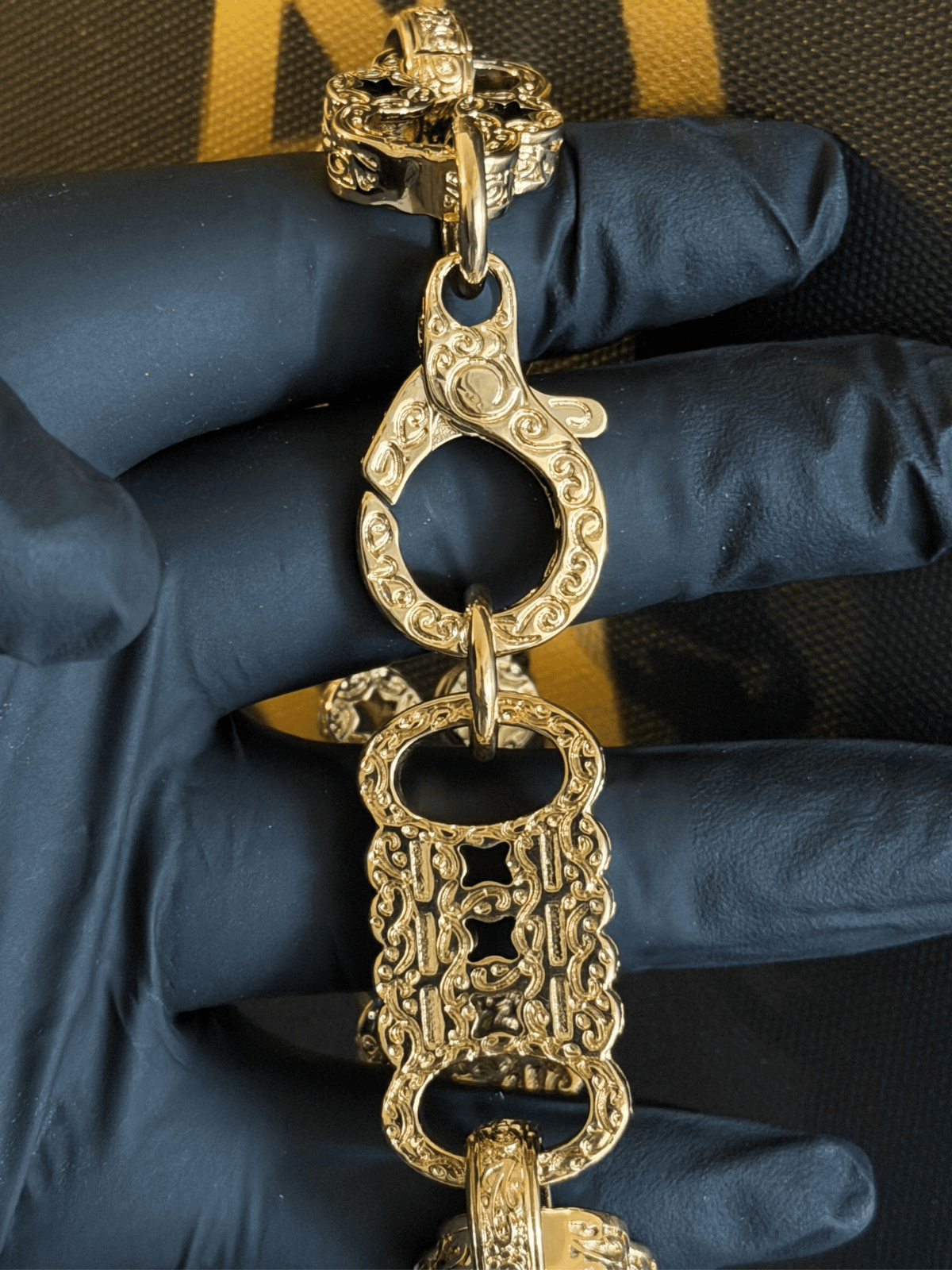 *NEW* 9ct Gold Filled XL Stars & Bars Bracelet 20mm