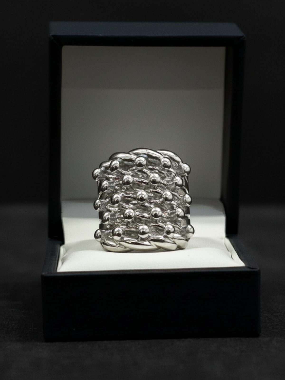 Silver Huge 5 Row Keeper Ring