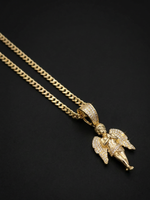 Gold Filled Angel Pendant on 4mm Curb Necklace