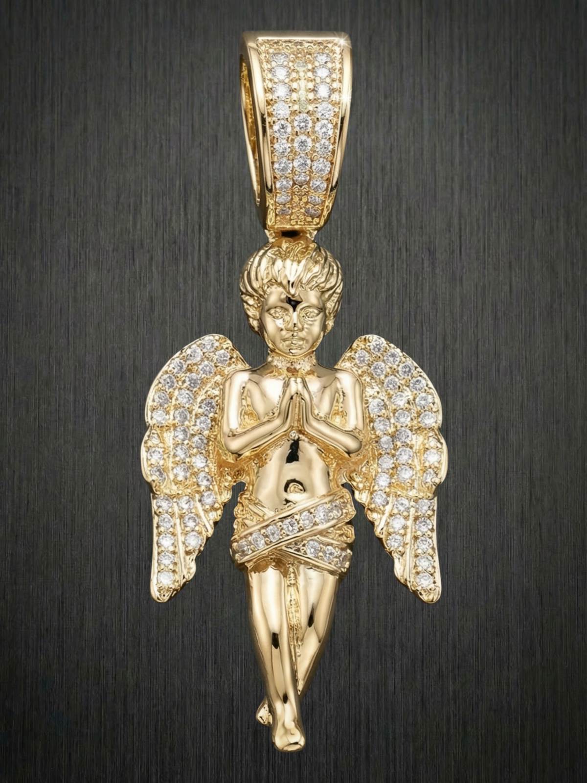 Gold Filled Angel Pendant on 4mm Curb Necklace