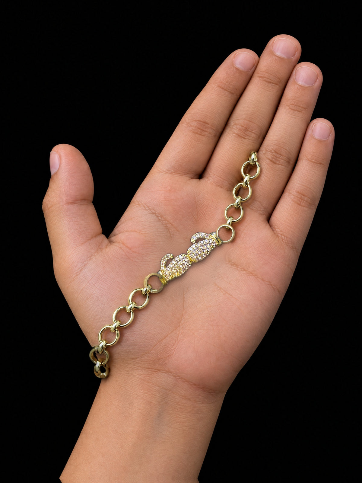Boys Diamond Boxing Glove Charm Belcher Bracelet - Gold Filled 9ct - image 5