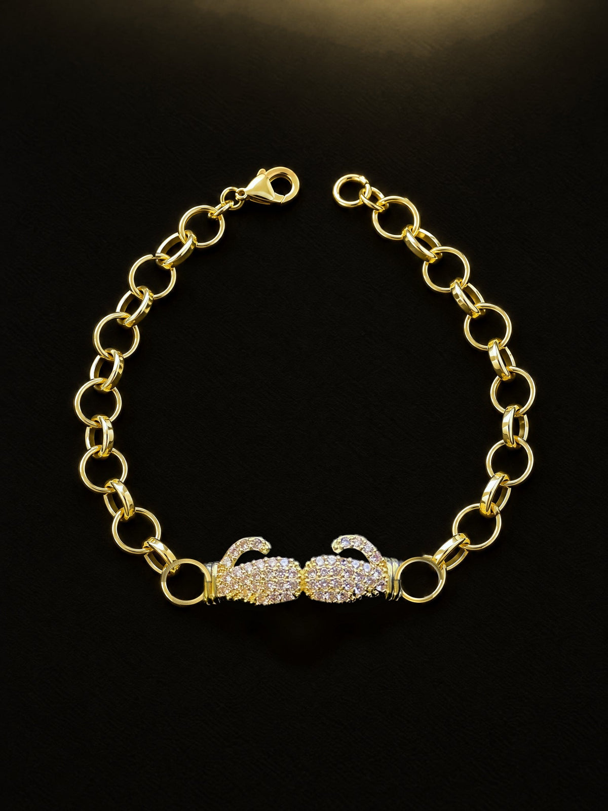 Boys Diamond Boxing Glove Charm Belcher Bracelet - Gold Filled 9ct - image 6