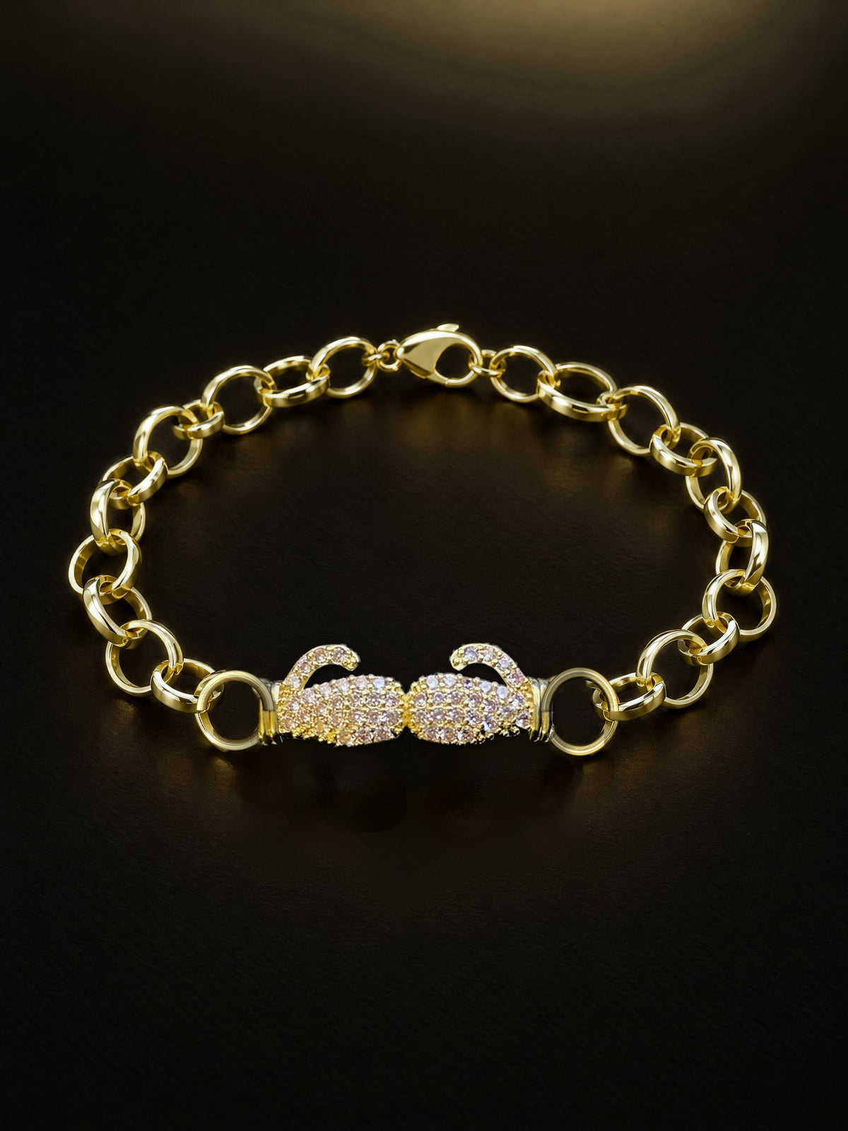 Boys Diamond Boxing Glove Charm Belcher Bracelet - Gold Filled 9ct - image 8