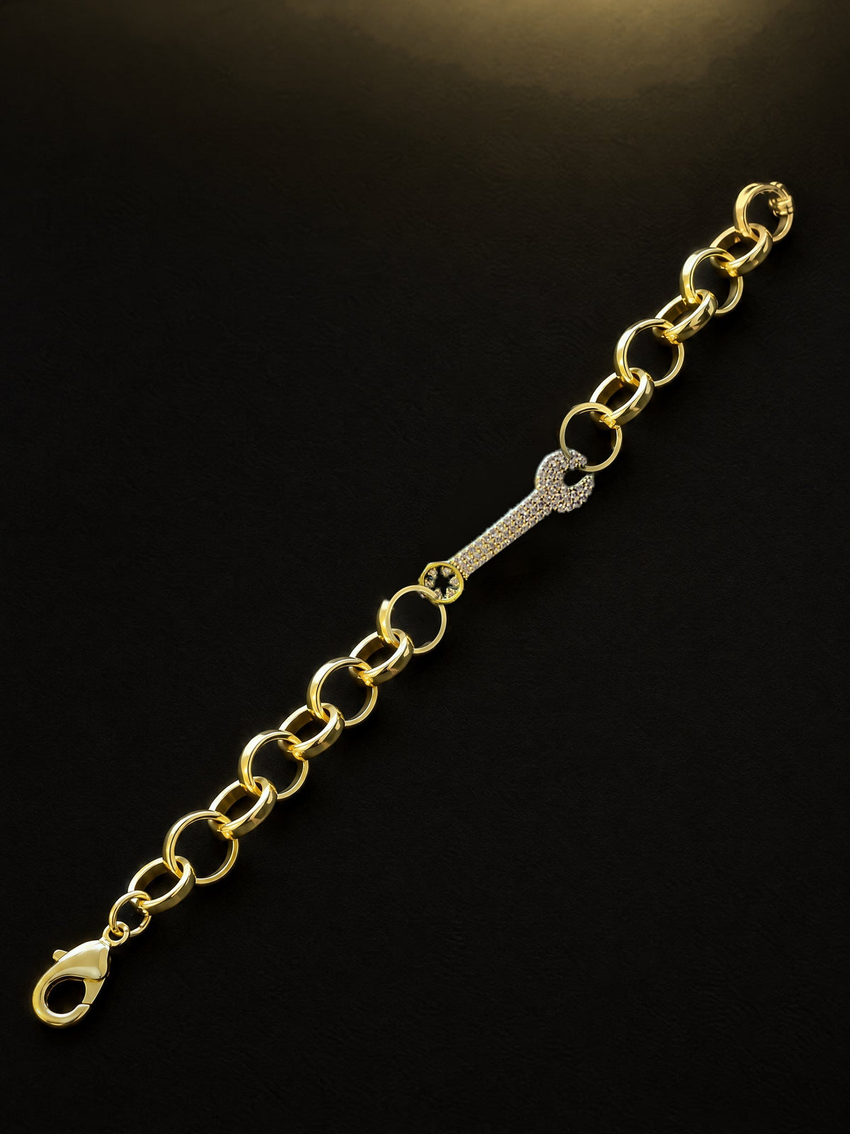 Boys Diamond Spanner Charm Belcher Bracelet - Gold Filled 9ct - image 7