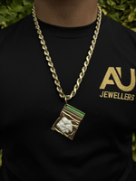 Gold Filled Coke Baggy Pendant on Rope Chain