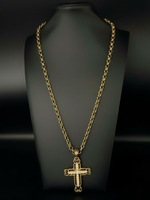 Gold Filled Cross Pendant on 5mm Belcher Chain