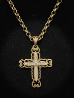 Gold Filled Cross Pendant on 5mm Belcher Chain
