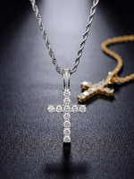 Gold Filled Diamond Cross Pendant on 3mm Rope Chain