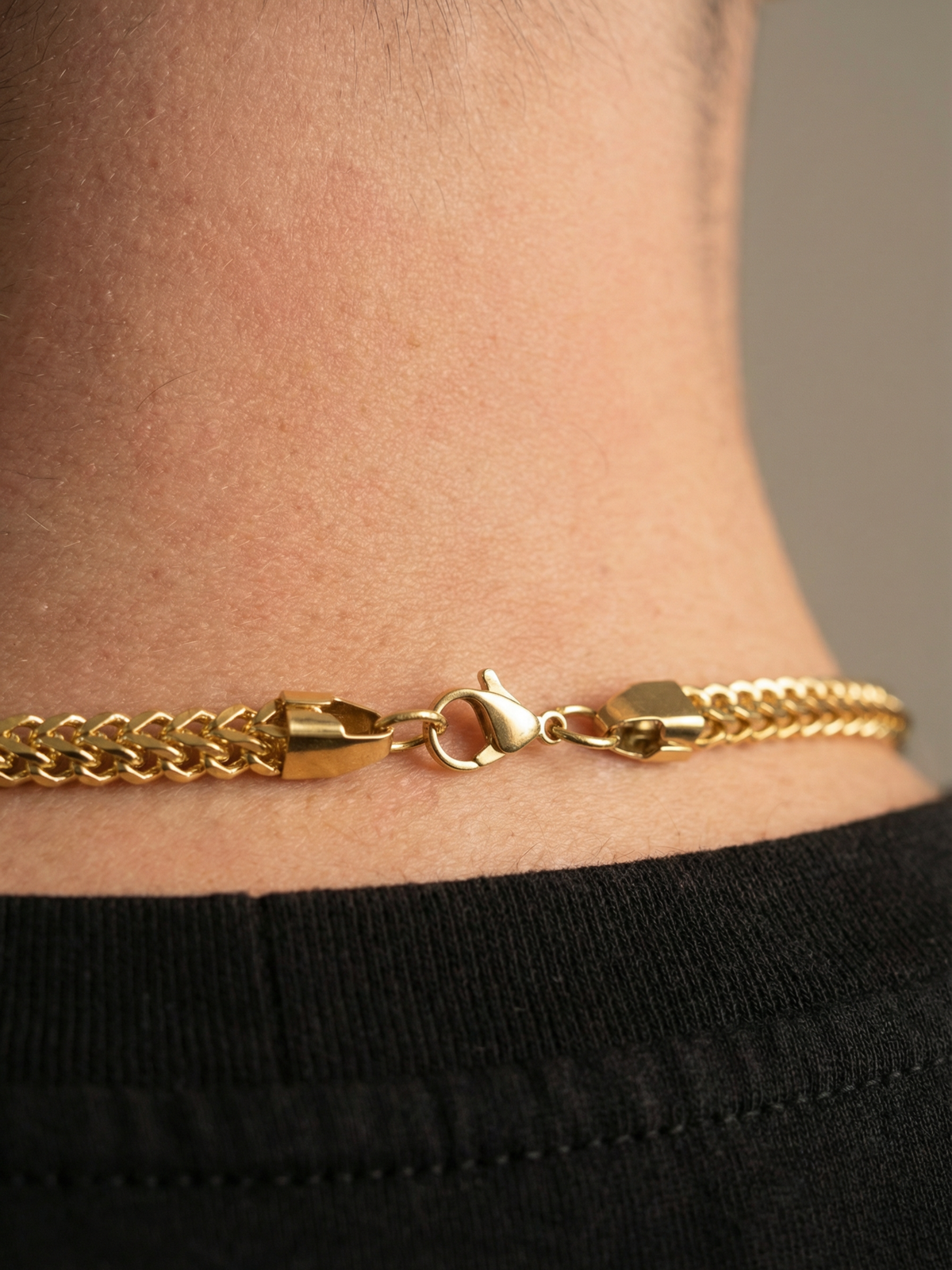 Gold Filled Crusifix Pendant On A 4mm Franco Chain