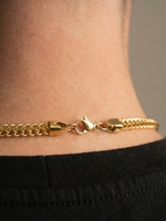 Gold Filled Crusifix Pendant On A 4mm Franco Chain