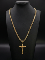 Gold Filled Crusifix Pendant On A 4mm Franco Chain
