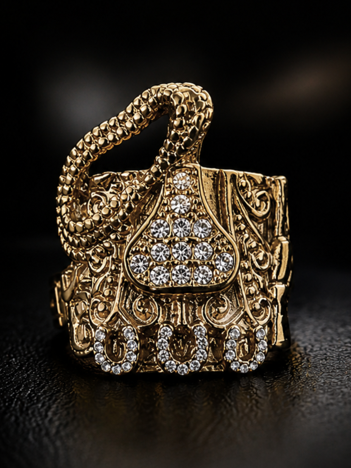 9ct Gold Filled Diamond Cowboy Saddle Ring
