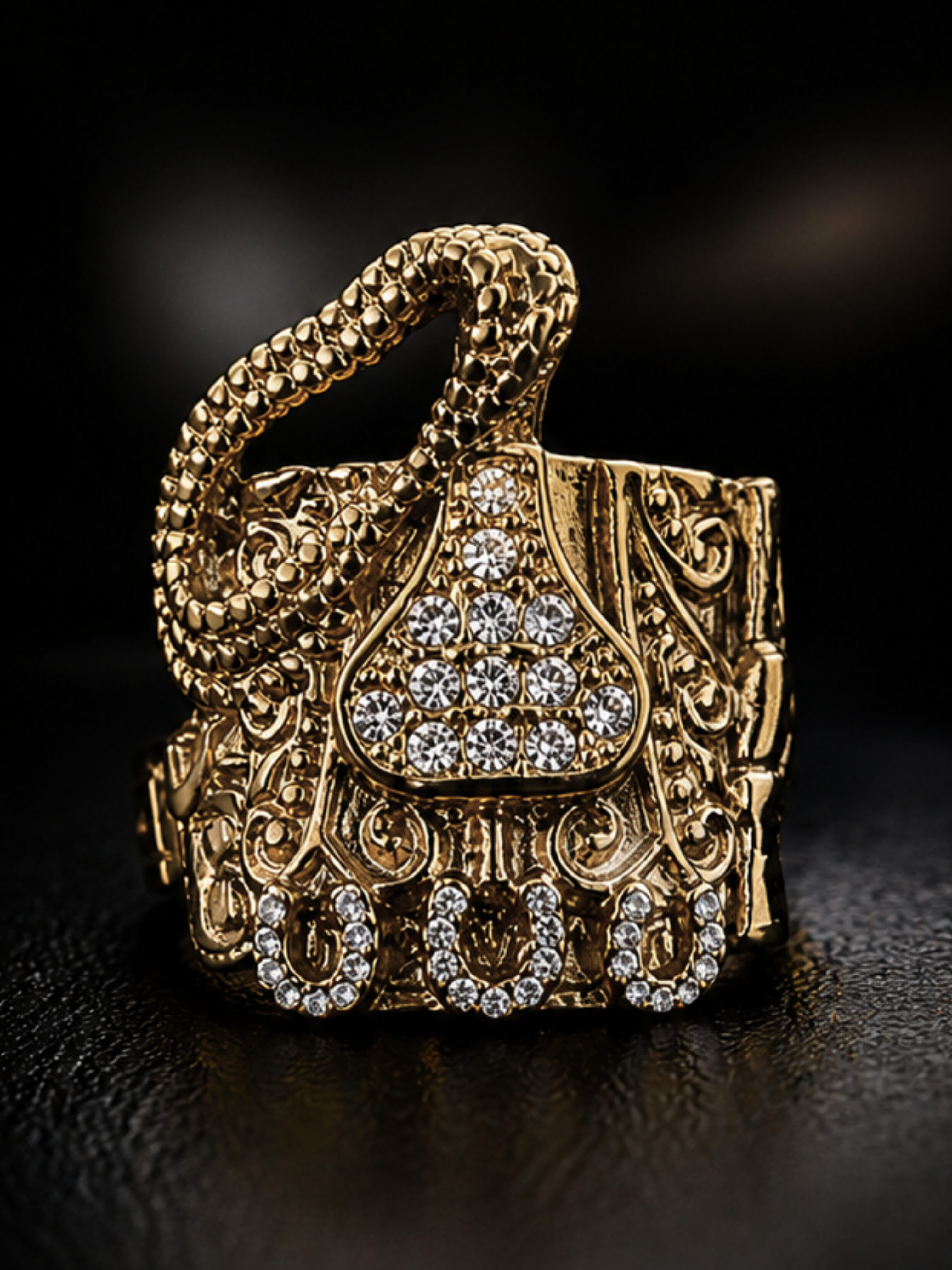 9ct Gold Filled Diamond Cowboy Saddle Ring