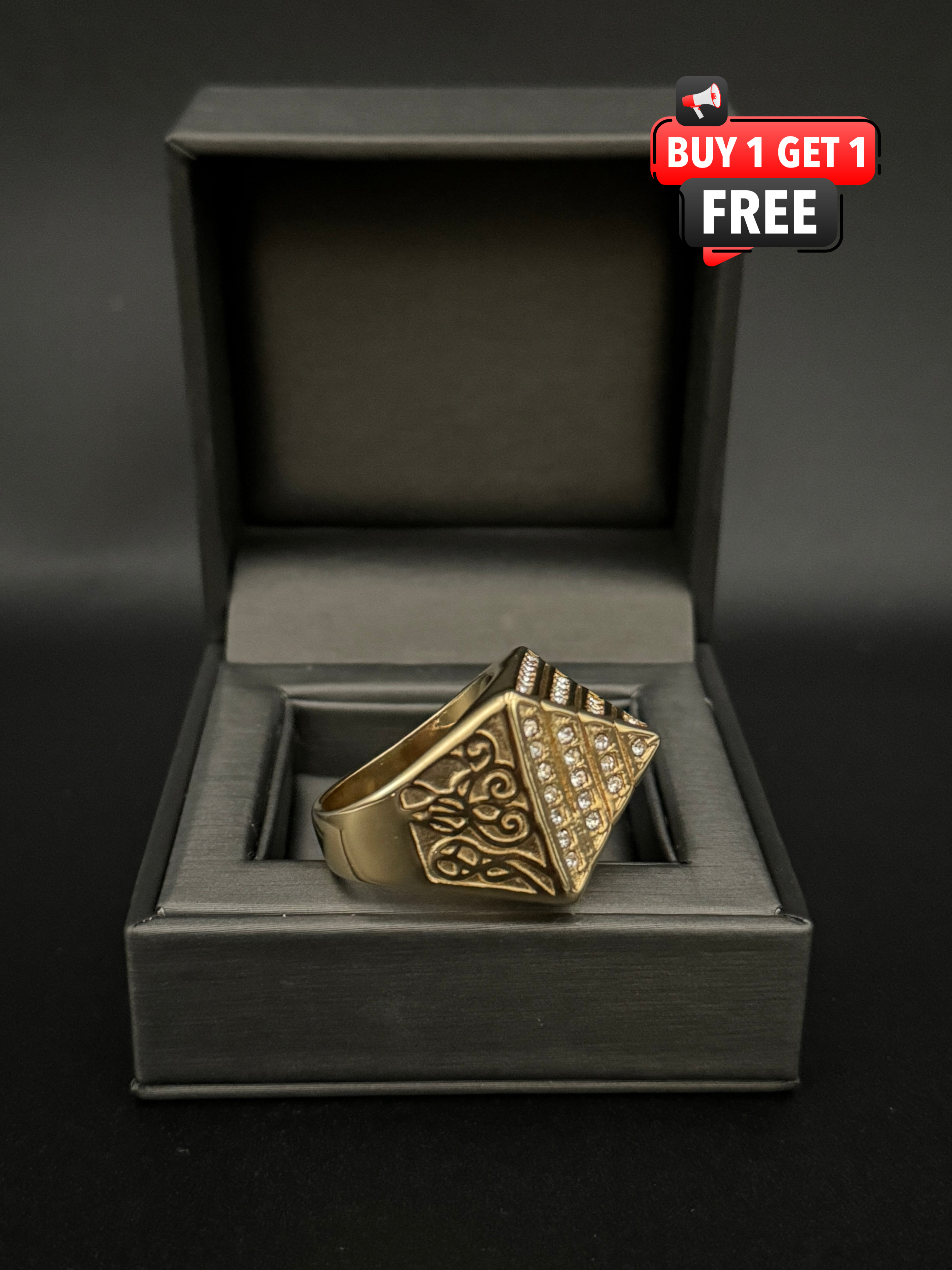 *NEW* 9ct Gold Filled Diamond Pyramid Ring