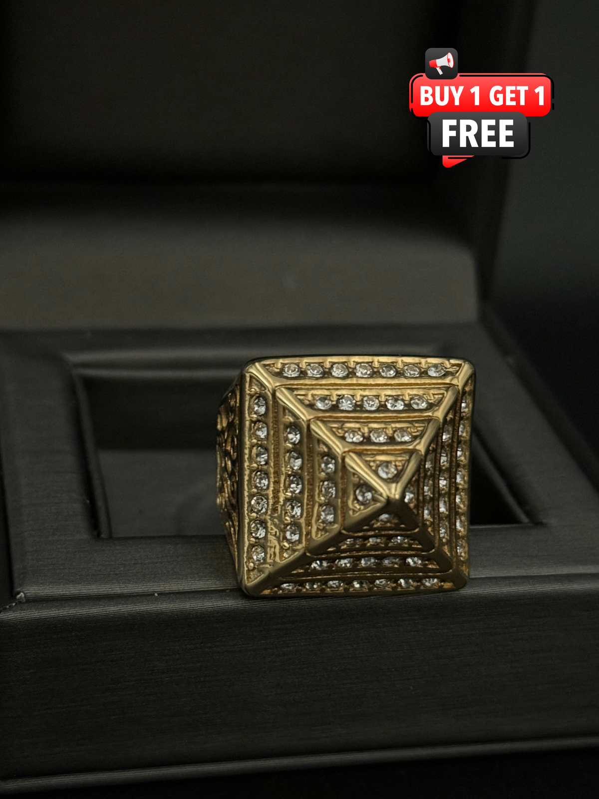 9ct Gold Filled Diamond Pyramid Ring