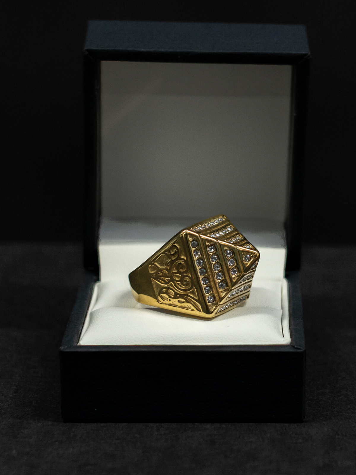 9ct Gold Filled Diamond Pyramid Ring