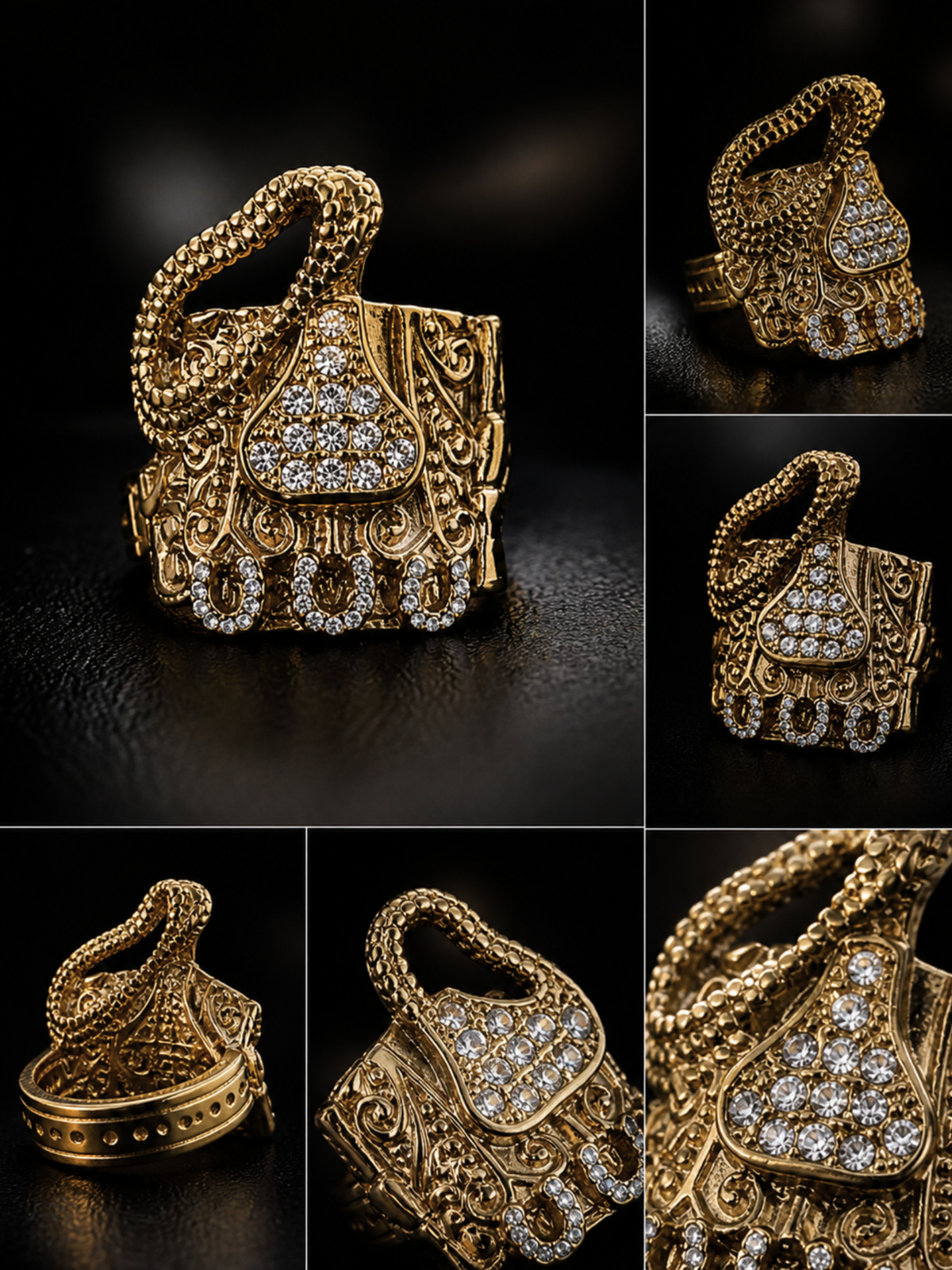 9ct Gold Filled Diamond Cowboy Saddle Ring