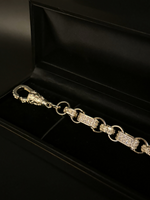 White Gold Filled Diamond Gypsy Link Bracelet 10mm