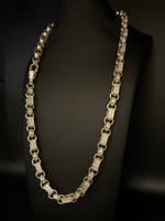 White Gold Filled Diamond Gypsy Link Chain 10mm