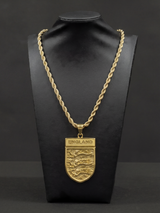 Gold Filled England Football Badge Pendant With Chain