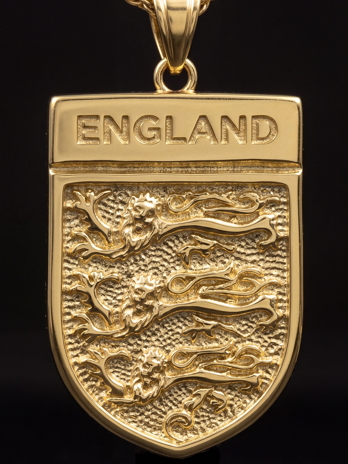 Gold Filled England Football Badge Pendant With Chain
