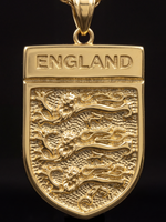 Gold Filled England Football Badge Pendant With Chain