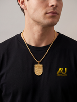 Gold Filled England Football Badge Pendant With Chain