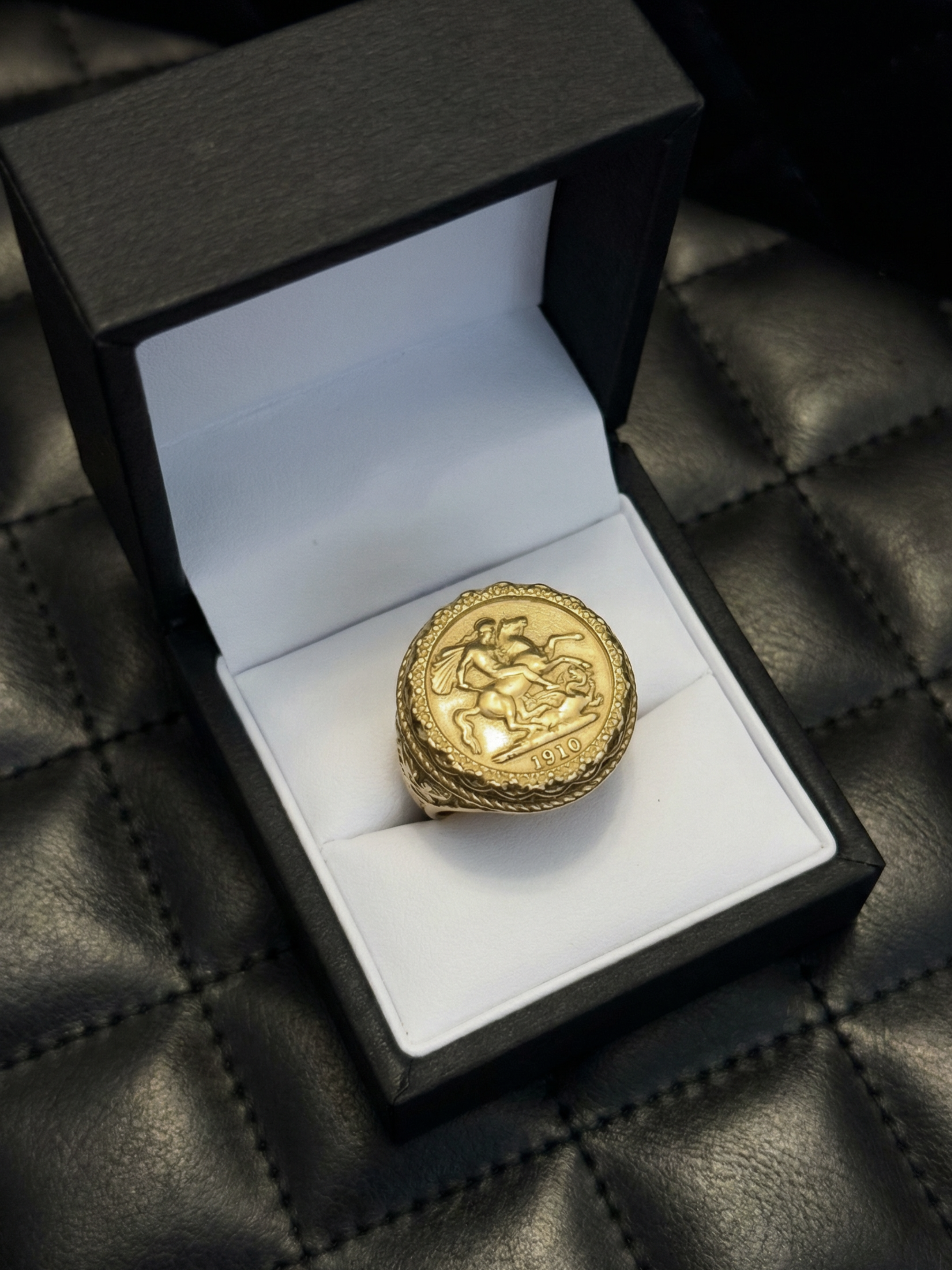 Square Sovereign Rings Home Long-Lasting Gold Jewellery 9ct Gold Filled Full Sovereign Ring