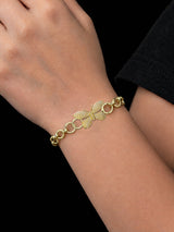 Girls Diamond Butterfly Charm Belcher Bracelet Gold Filled close-up on a girl's wrist
