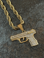 Gold Filled Glock Pendant On A 6mm Rope Chain