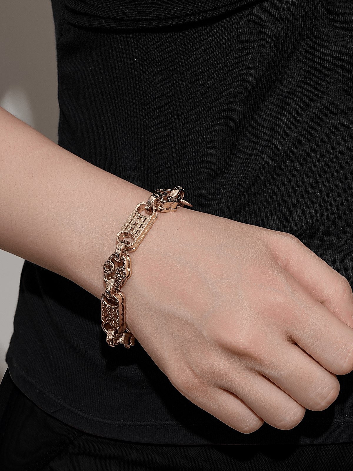 9ct Gold Filled Stars & Bars Bracelet 10mm