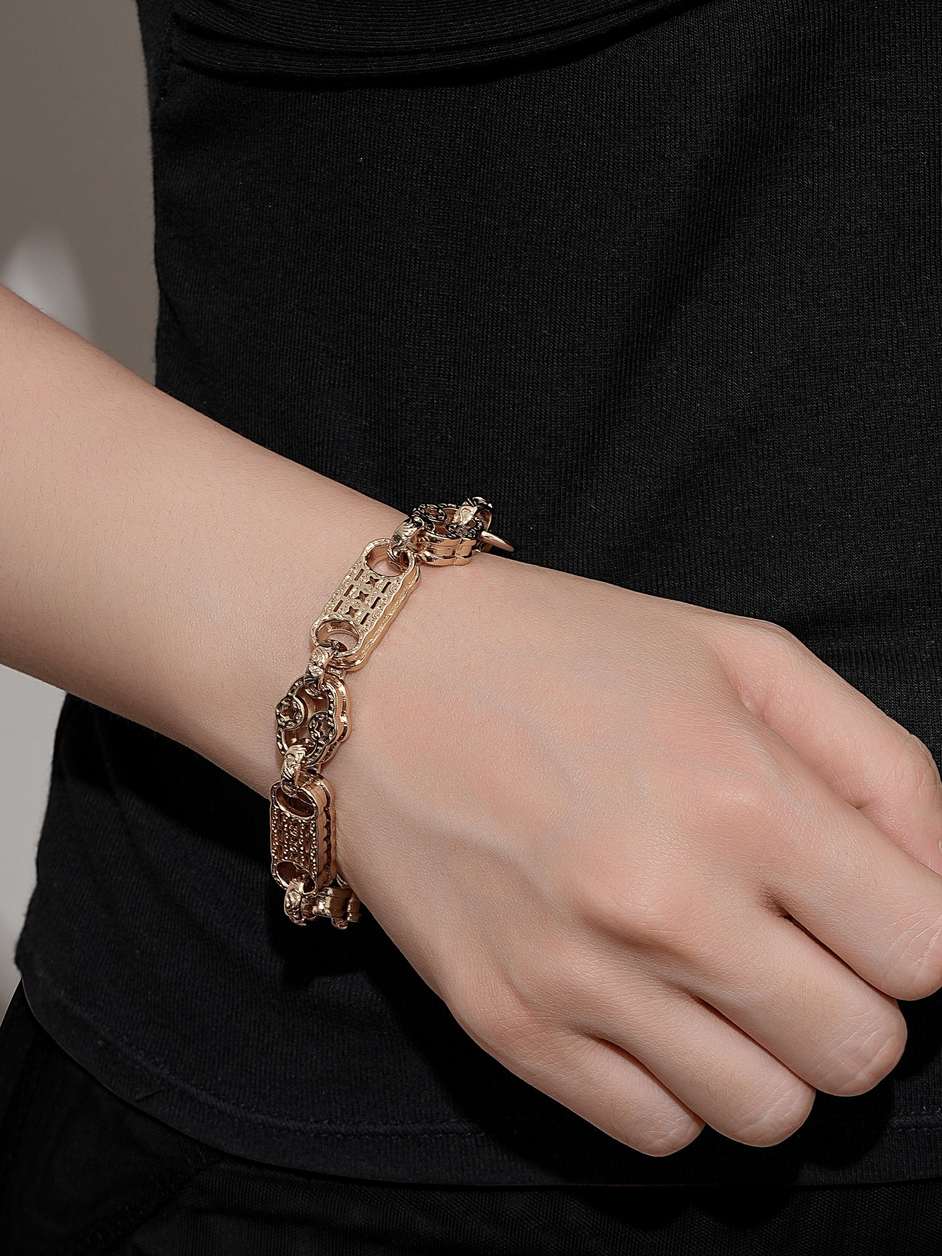 9ct Gold Filled Stars & Bars Bracelet 10mm