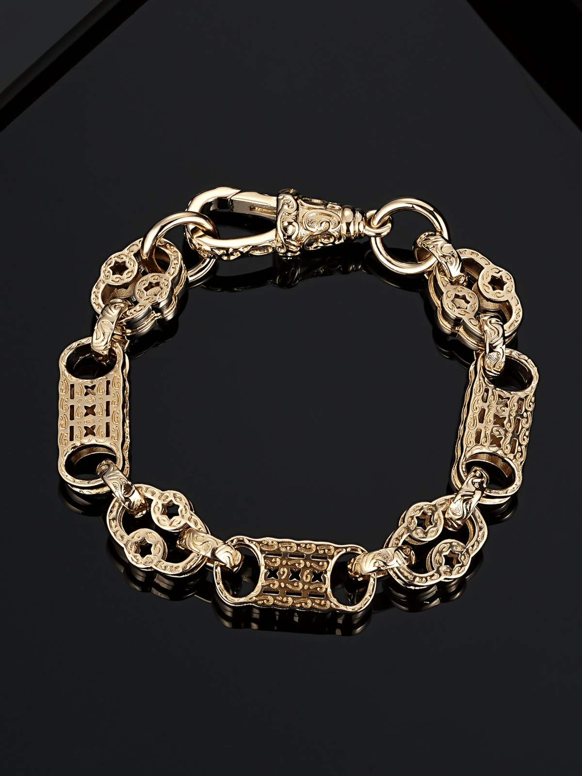 9ct Gold Filled Stars & Bars Bracelet 10mm