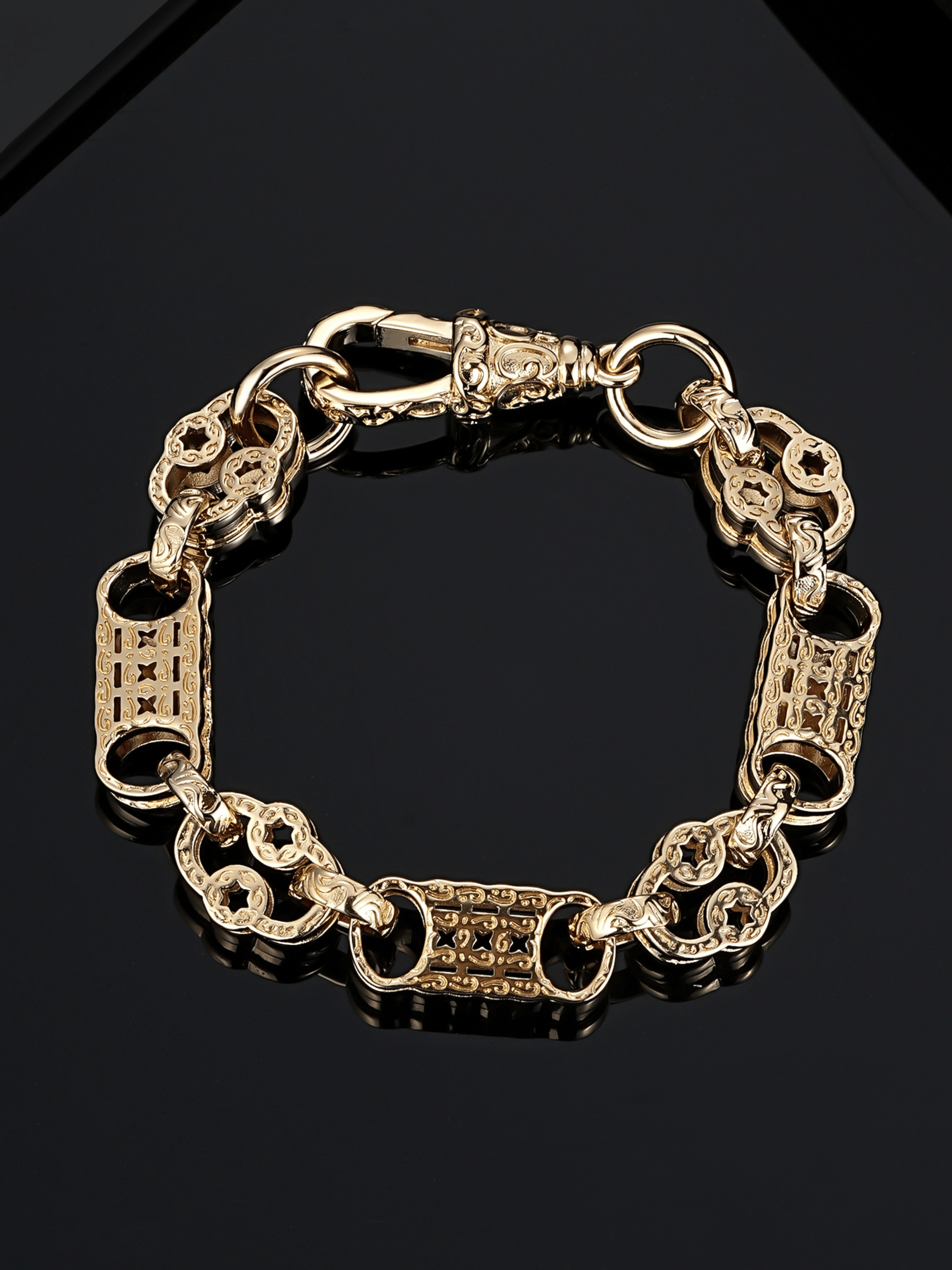 9ct Gold Filled Stars & Bars Bracelet 10mm