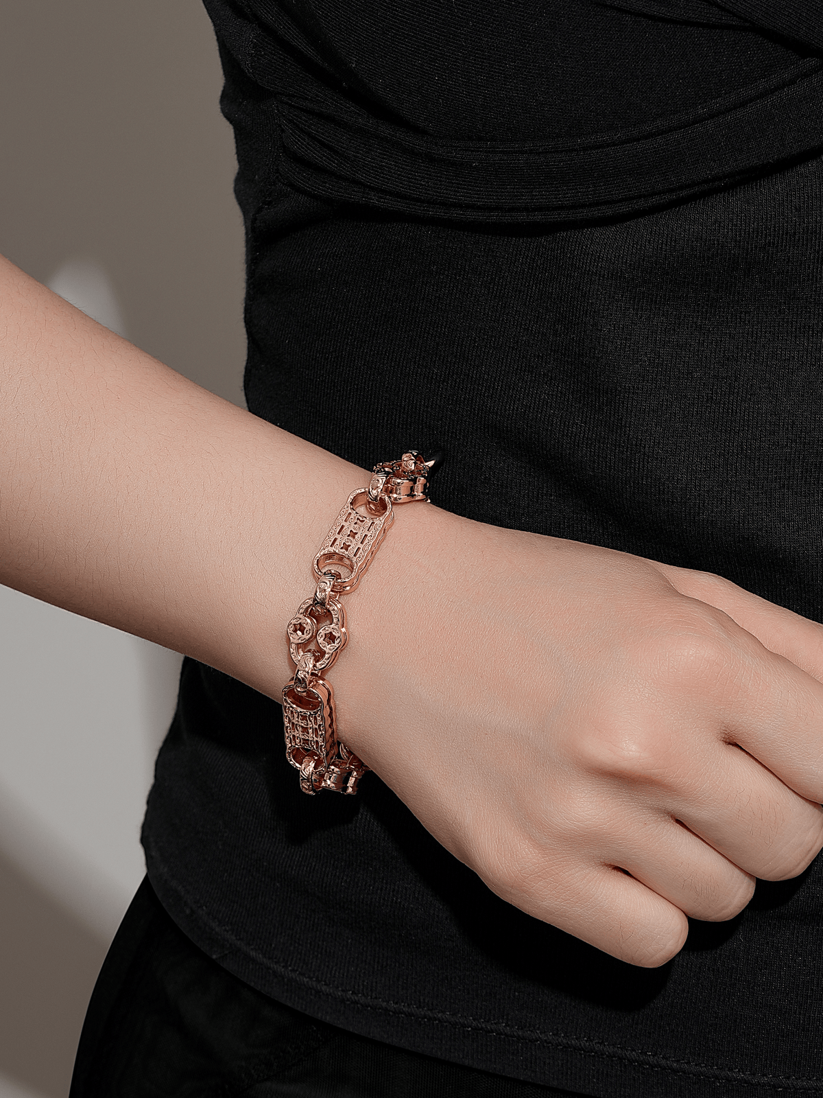 9ct Gold Filled Stars & Bars Bracelet 10mm