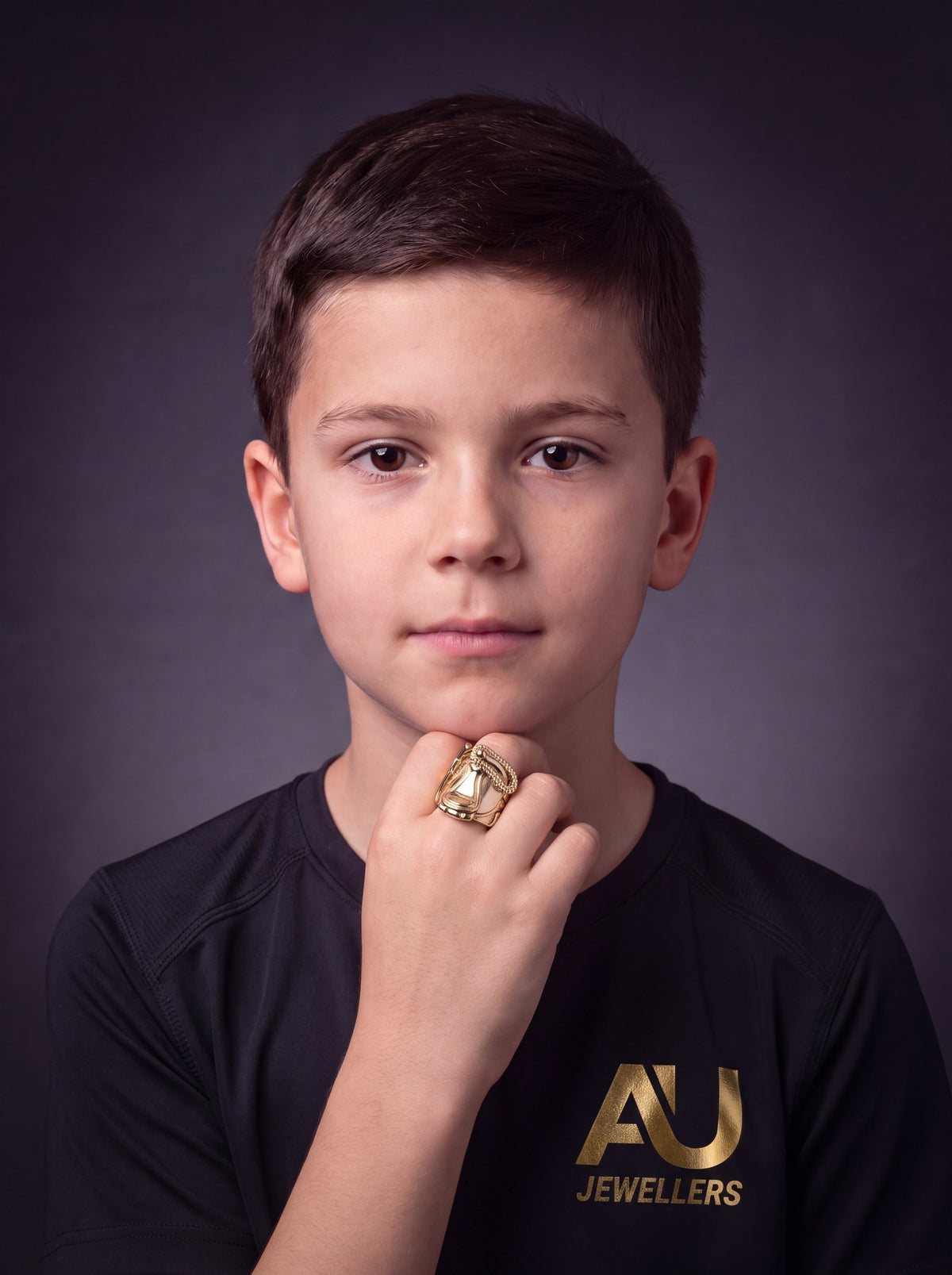 Kids 9ct Gold Filled Cowboy Saddle Ring worn on model