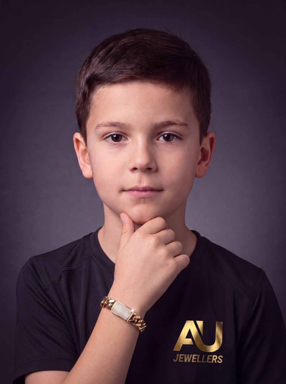 Kids Gold Filled Cuban Bracelet 14mm - Diamond Clasp worn on model