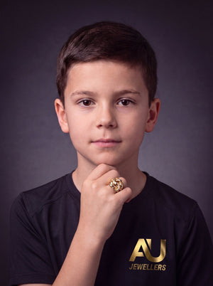 Kids 9ct Gold Filled Knot Ring worn on model